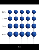 Blue Glitter Faux Balls Cake Toppers
