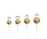 Golden Glitter Faux Balls Cake Toppers