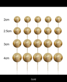 Golden Glitter Faux Balls Cake Toppers